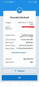 Bukti transfer pembayaran